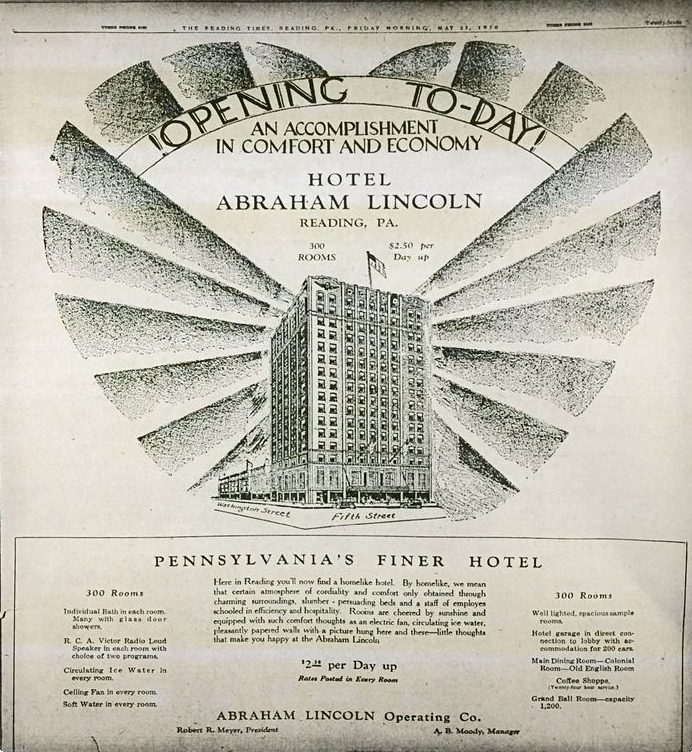 Then & Now, The Abraham Lincoln Hotel - Berks Nostalgia | Reading Berks