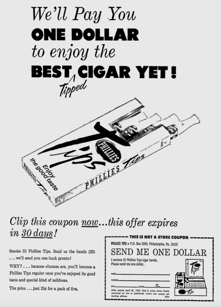 phillies cigar newspaper ad
