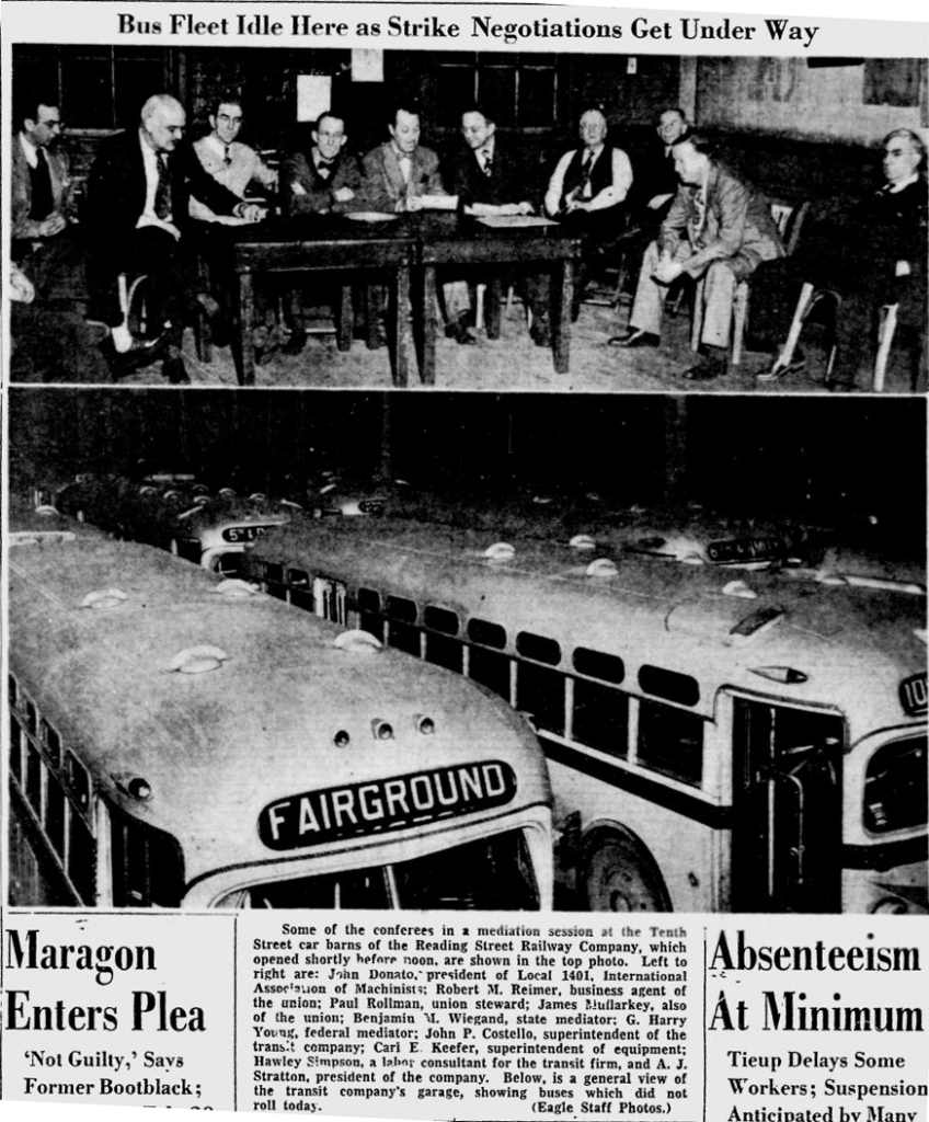 Reading Street Railway Co. Bus Strike